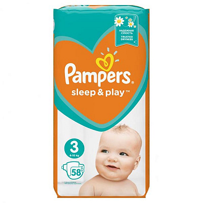 Підгузки Pampers Sleep & Play 3 Midi 6-10 кг 58 шт.