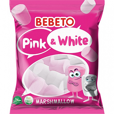 Маршмеллоу BEBETO белый и розовый 135 г 