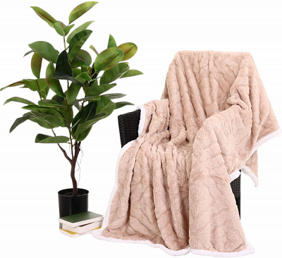 Плед Double Jacquard Sherpa 160x200 см тауп La Nuit