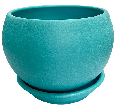 Горщик керамічний Оріана-Запоріжкераміка Куля круглий 15 л бірюза (037-14-206)