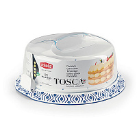 Тортниця TOSCA 37 см біло-синя 55851 Stefanplast