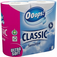 Туалетний папір Ooops! Classic Sensitive тришаровий 4 шт.