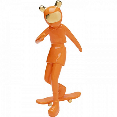 Статуэтка декоративная Skating Astronaut оранжевая 33 см KARE Design
