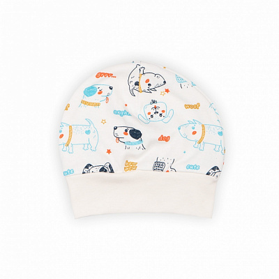 Шапочка дитяча GABBI Собачки р.40-42 блакитний із принтом 13872