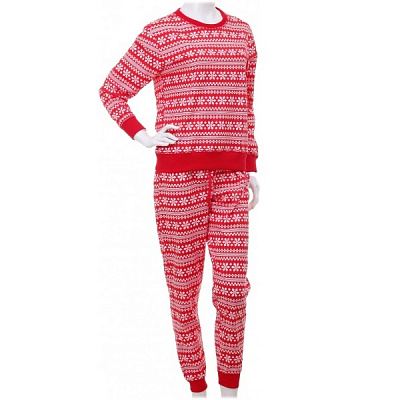 Костюм домашній жіночий La Nuit Home Red Ornament р. L червоний із білим