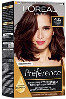 Гель-краска для волос L'Oreal Paris Preference 4.15 Каракас. Темный каштан 174 мл