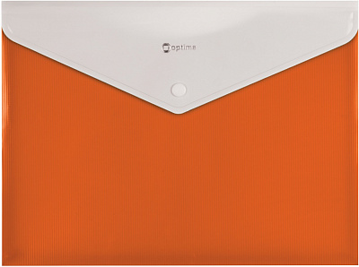 Папка-конверт А4 непрозора на кнопці Смуга помаранчева Optima O31315-06