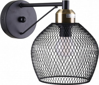 Светильник настенный Accento lighting Sicilia 1x60 Вт E14 черный ALHu-KW11099-1 