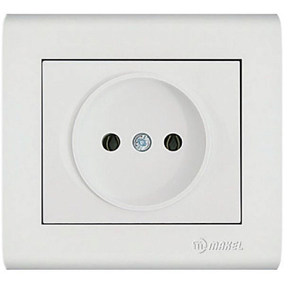 Розетка без заземления Makel Manolya белый 41001022