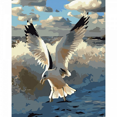 Набор для росписи по номерам Strateg Чайка на море 40х50 см GS535