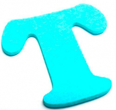 Буква Т из фетра бирюзовый 2 мм, 10 см