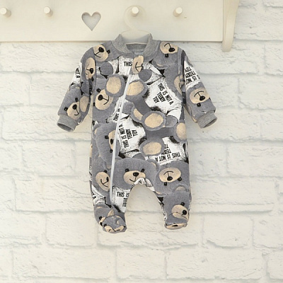 Чоловічок унісекс Blanka Ведмедик р.56–62 сірий 110020