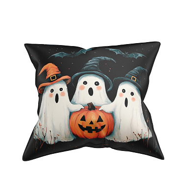 Подушка декоративна Three halloween ghosts 45x45 см чорний із малюнком La Nuit