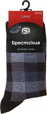 Шкарпетки чоловічі БЧК 2125 CLASSIC 045 р. 27 темно-коричневий меланж