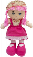 Лялька Девілон 860838 м'яконабивна з вишитим обличчям 36 см рожева