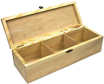 Скринька дерев'яна з замком 3 секції 30х10х8 см