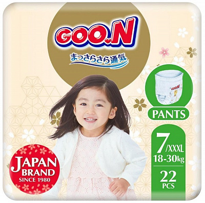 Подгузники-трусики Goo.N Premium Soft для детей XXXL 18-30 кг 22 шт.