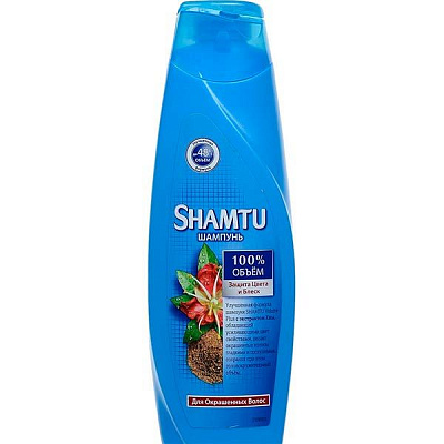 Шампунь Shamtu Захист кольору та блиск з екстрактом хни 360 мл