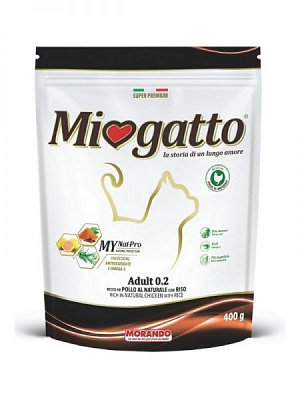 Корм Morando MioGatto Adult with Chicken для дорослих котів, з куркою 400 г