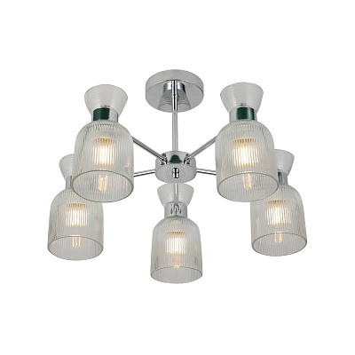 Люстра Miorro Viola 530х330 мм металл/стекло 5x40 Вт E14 хром 51-311-122