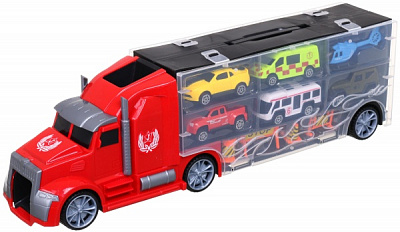 Игровой набор Shantou город грузовик-кейс 42x9x13 см красный 666-01K