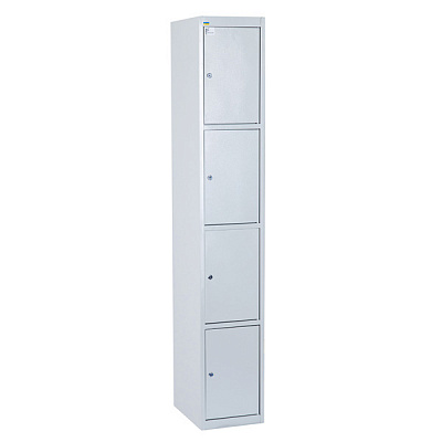 Шкаф для одежды 1 секция 4 дверцы 300х500х1800 мм серый