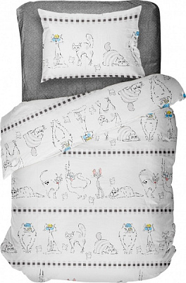 Комплект постельного белья 1,5 сп. FUNNY KITTY разноцветный Luna 
