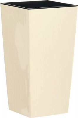 Горшок пластиковый Prosperplast Urbi square 2 в 1 квадратный 16,3л кремовый (72975-728) 