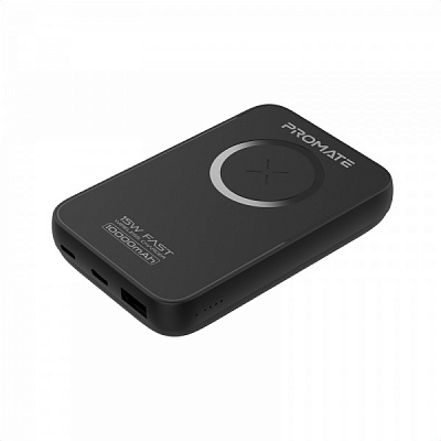 Портативний зарядний пристрій Promate PowerMag-10+ 10 m/Ah black