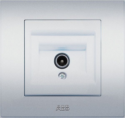 Розетка TV ABB Cosmo без опору сірий металік 619-011000-274