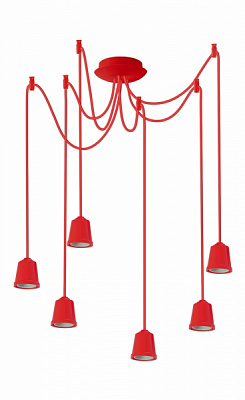 Подвес ERKA 626 6x60 Вт E27 красный 626002 