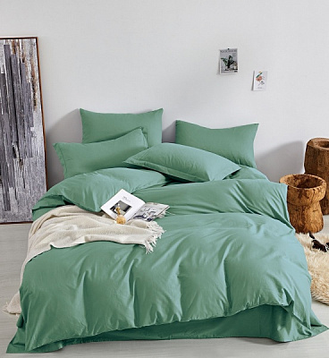 Комплект постельного белья евро зеленый Word of Dream 