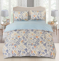 Комплект постельного белья Rita 2 голубой с белым La Nuit 