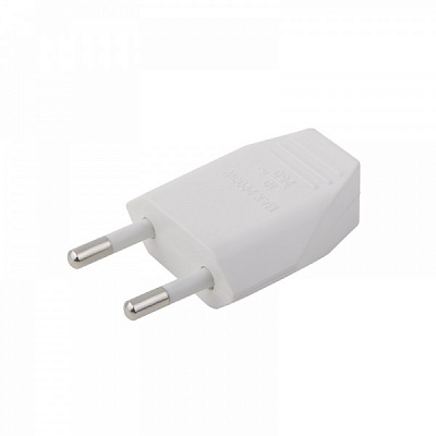 Электровилка Electraline без заземления 220В 10А термопласт белый