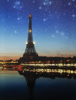 Картина LED Париж, с элементами питания 30x40 см темно-синий 