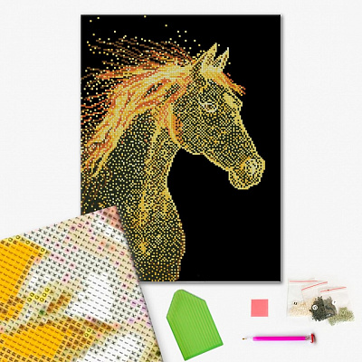 Алмазная мозаика Светящаяся лошадь 40х50 см Brushme
