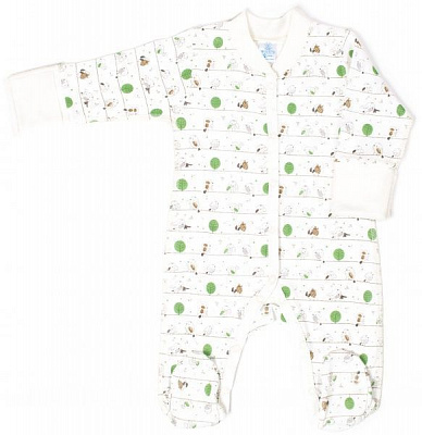 Человечек Baby Veres Funy sparrows р.68 бежевый с рисунком 