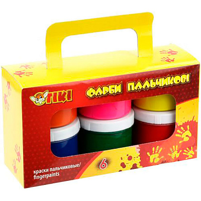 Набор пальчиковых красок 6 кольорів 50405-TK Тікі