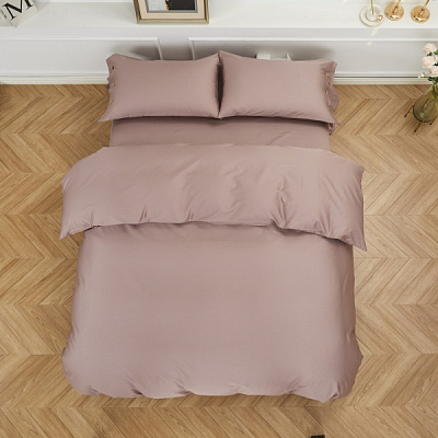 Комплект постельного белья Solid семейный однотонный бежевый La Nuit 