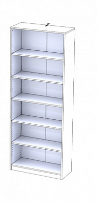 Стеллаж Jenny 2065х802х340 мм белый