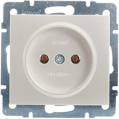 Розетка без заземления Lezard Rain 16 А 250 В без шторок жемчужно-белый 703-3088-121B