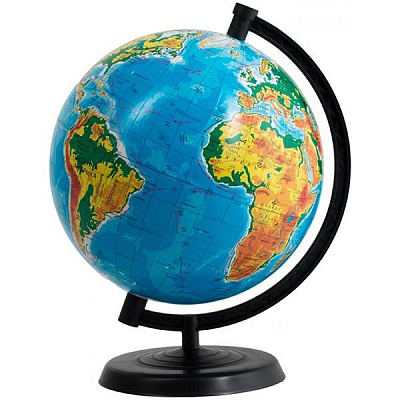 Глобус фізичний фізичний 220 мм Тетрада