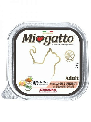 Корм Morando MioGatto Adult для дорослих котів, з лососем і креветками 100 г