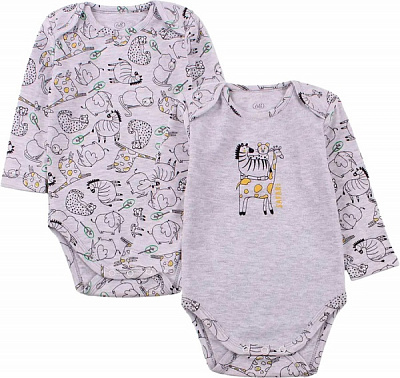 Человечек унисекс Фламинго ясельный 2 шт. 449-232 р.74 серый 