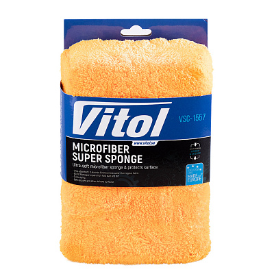 Губка автомобильная для мытья микрофибра Vitol VSC-1557