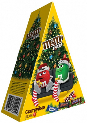 Конфета M&M's Набор драже и батончиков Новогодняя елка Friends к/у 96.5г