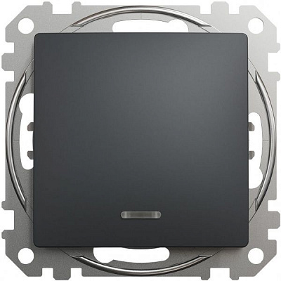 Вимикач одноклавішний Schneider Electric Sedna Design з підсвіткою 10 А 250В чорний SDD114101L