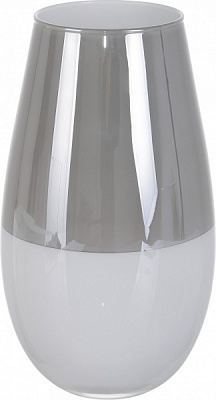 Ваза стеклянная Wrzesniak Glassworks Fin Bee 17-7229A 28 см Бело-серый 