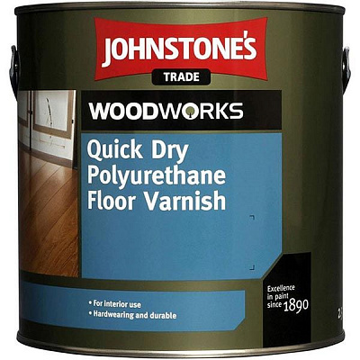 Лак для підлоги Quick Dry Polyurethane Floor Varnish Johnstone's напівмат 5 л