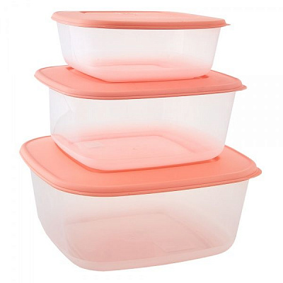 Набір контейнерів для харчових продуктів Альфа квадратний Алеана